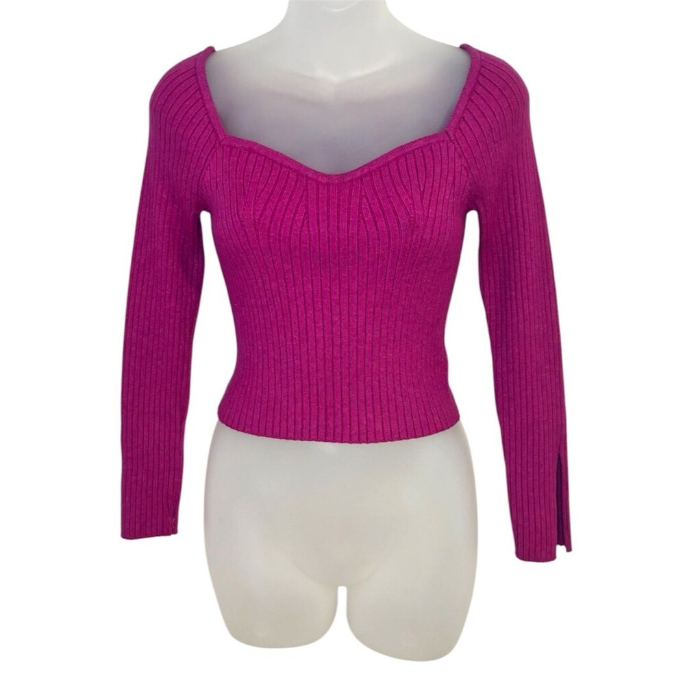 wild fable Wide Neck Ribbed Sweater in Fuchsia Size Small